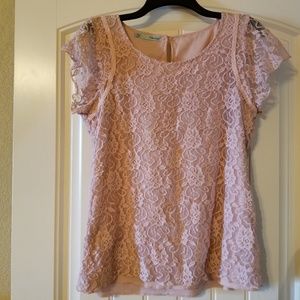 Maurices Pink Lace Top